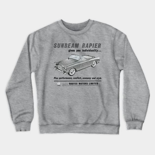 SUNBEAM RAPIER - advert Crewneck Sweatshirt by Throwback Motors